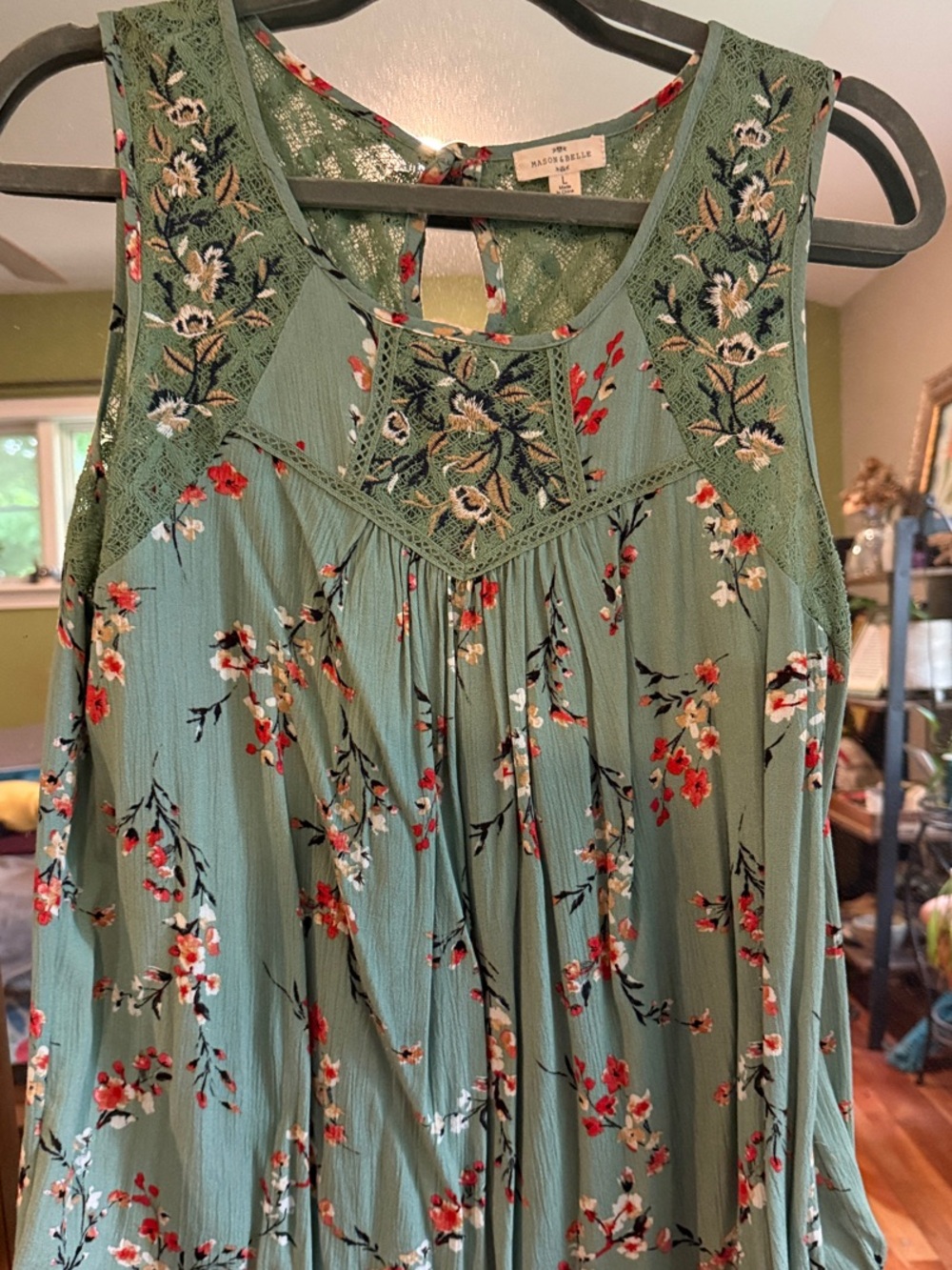 Mason and Belle Sleeveless Top - Sage Green